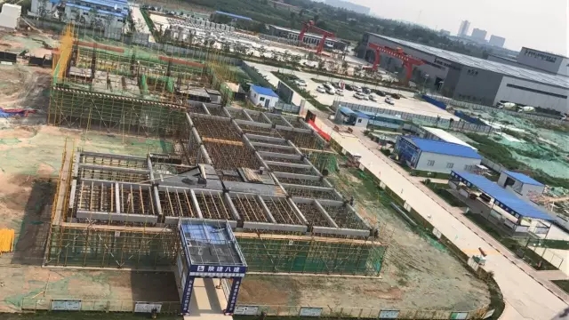 首層預(yù)制柱、預(yù)制梁全景