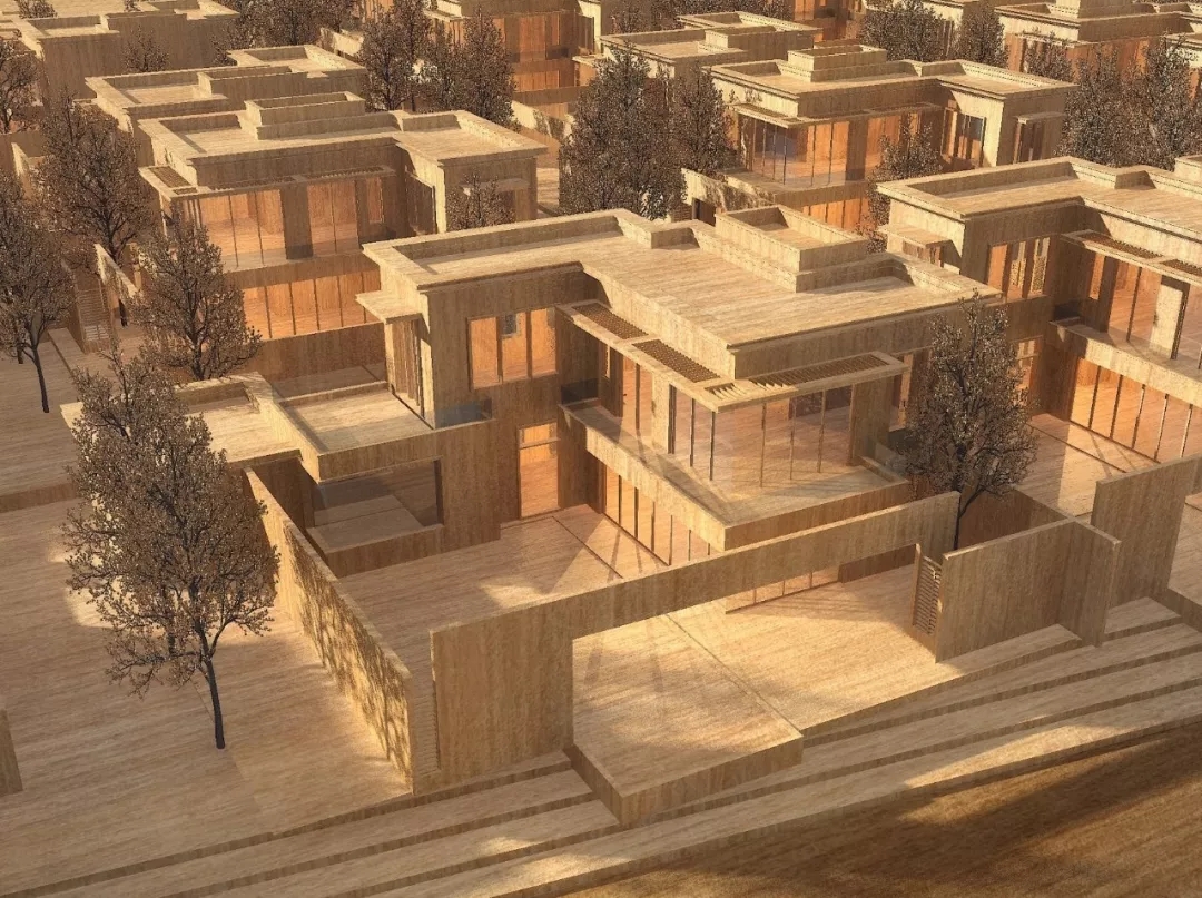 組團(tuán)鳥(niǎo)瞰-院落與建筑空間相互交織